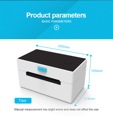 Portable Thermal 4 Inch Label Printer White Color ESC POS ZJ-9220