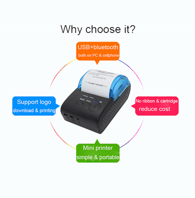 Mini Portable Waybill Printer Bluetooth Thermal Printer 58mm ZJ-5805
