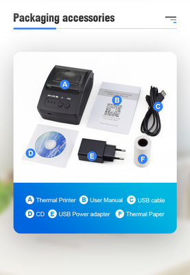 POS Portable Thermal Direct Printer Mini Bluetooth Printer 58mm