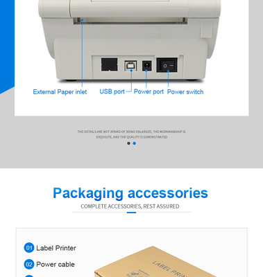 Thermal Postage Sticker Printer USB Barcode 4 inch Thermal Label Printer