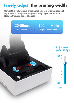 Bluetooth Wireless 80mm 3 Inch Label Printer For Warehouse Management